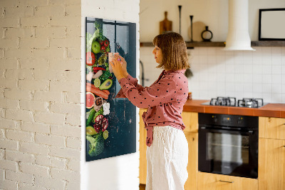 Tableau effaçable magnétique Ingrédients sains et souvenirs en cuisine
