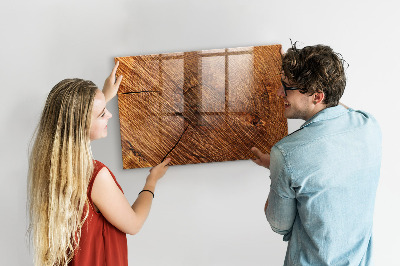 Tableau magnétique effaçable Organiseur de photos sur une planche en bois