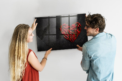 Tableau magnétique effaçable Un cœur de poivrons et des photos de souvenirs