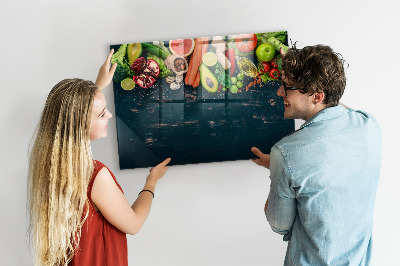 Tableau magnétique effaçable Inspirations culinaires colorées sur le mur
