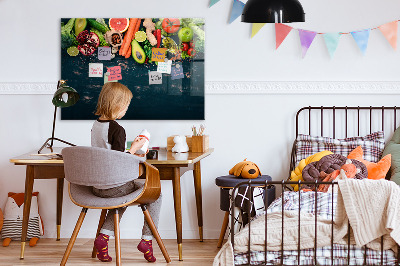 Tableau magnétique effaçable Inspirations culinaires colorées sur le mur