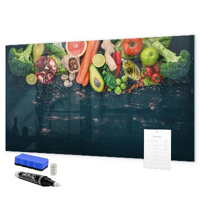 Tableau magnétique effaçable Inspirations culinaires colorées sur le mur