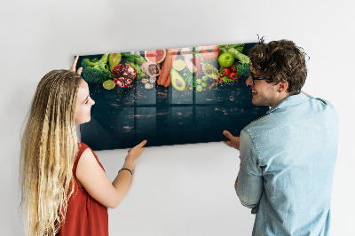 Tableau magnétique effaçable Inspirations culinaires colorées sur le mur