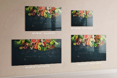 Tableau magnétique effaçable Inspirations culinaires colorées sur le mur