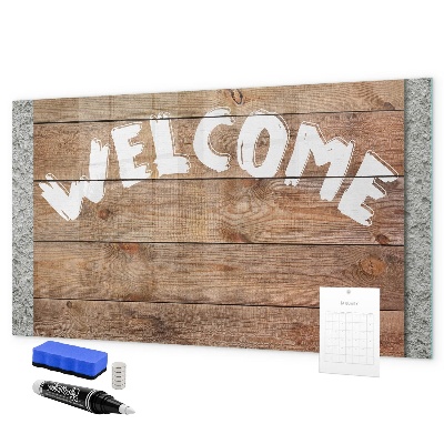 Tableau effaçable magnétique Panneau de bienvenue avec espace pour photos