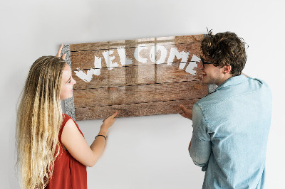 Tableau effaçable magnétique Panneau de bienvenue avec espace pour photos