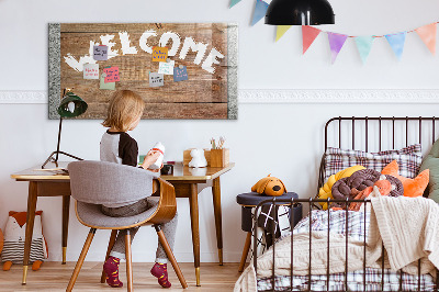 Tableau effaçable magnétique Panneau de bienvenue avec espace pour photos