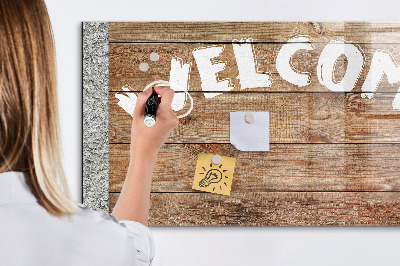 Tableau effaçable magnétique Panneau de bienvenue avec espace pour photos