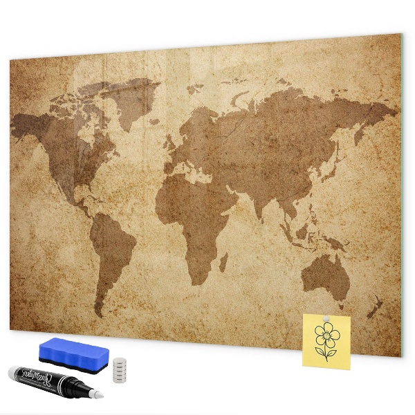 Tableau effaçable magnétique Carte du monde comme source d'inspiration
