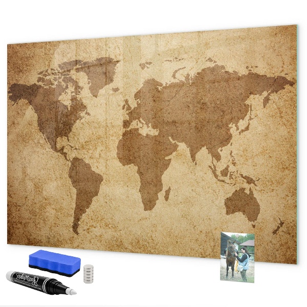 Tableau effaçable magnétique Carte du monde comme source d'inspiration