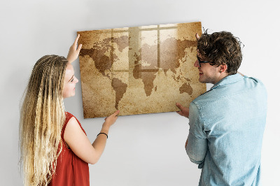Tableau effaçable magnétique Carte du monde comme source d'inspiration