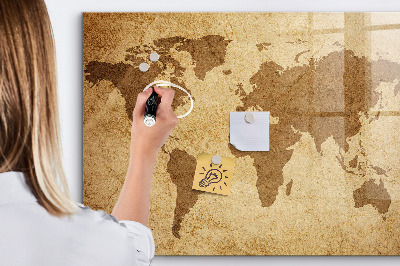 Tableau effaçable magnétique Carte du monde comme source d'inspiration