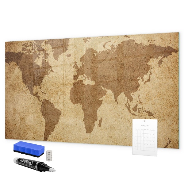Tableau effaçable magnétique Carte du monde comme source d'inspiration