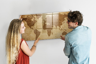 Tableau effaçable magnétique Carte du monde comme source d'inspiration