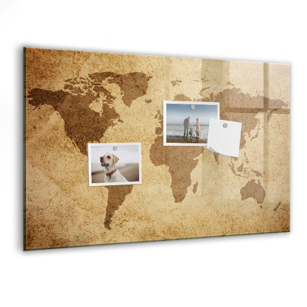 Tableau effaçable magnétique Carte du monde comme source d'inspiration