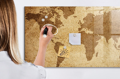 Tableau effaçable magnétique Carte du monde comme source d'inspiration