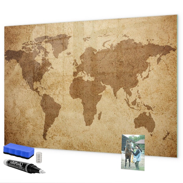 Tableau effaçable magnétique Carte du monde comme source d'inspiration