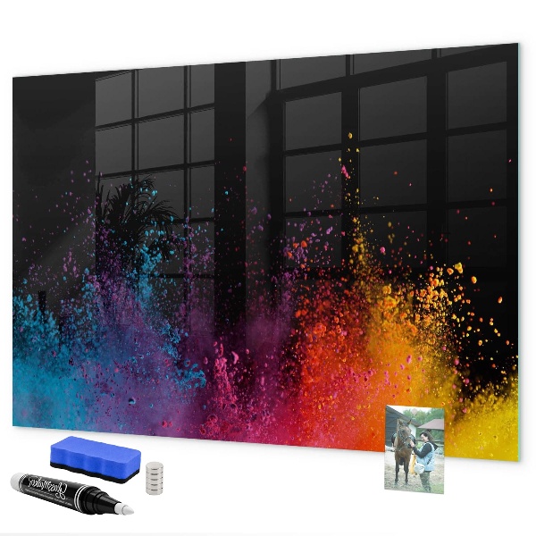 Tableau effaçable magnétique Affiche colorée pour notes et photos