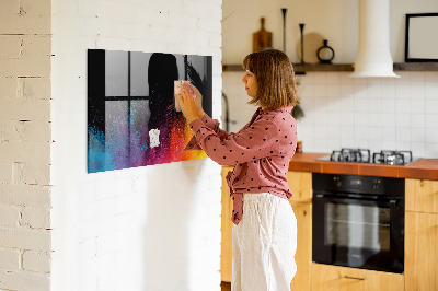 Tableau effaçable magnétique Affiche colorée pour notes et photos