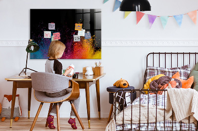 Tableau effaçable magnétique Affiche colorée pour notes et photos