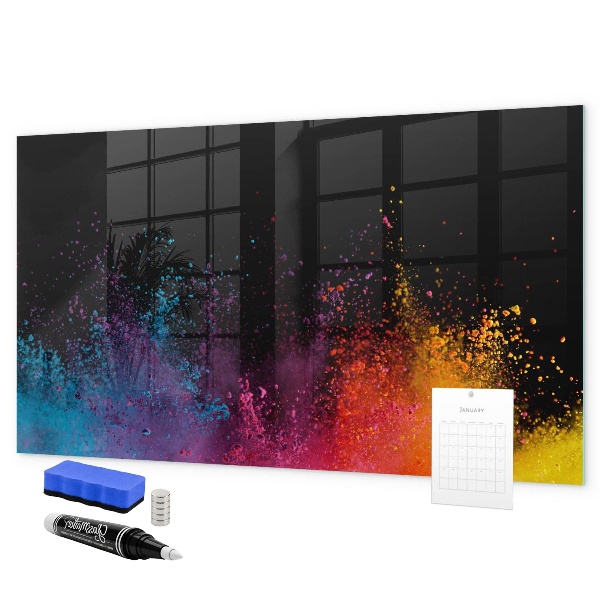 Tableau effaçable magnétique Affiche colorée pour notes et photos