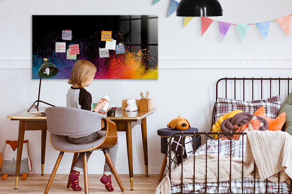 Tableau effaçable magnétique Affiche colorée pour notes et photos