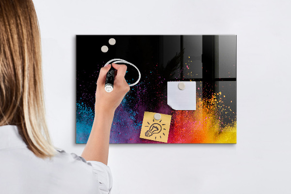 Tableau effaçable magnétique Affiche colorée pour notes et photos