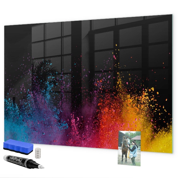 Tableau effaçable magnétique Affiche colorée pour notes et photos
