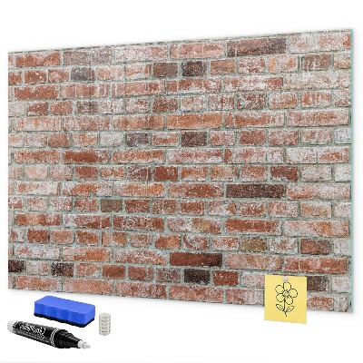 Tableau magnétique effaçable Panneau photo sur un mur de briques
