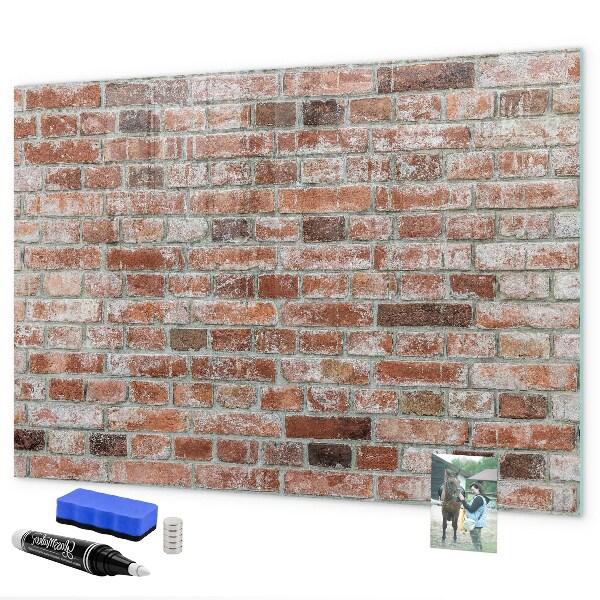 Tableau magnétique effaçable Panneau photo sur un mur de briques