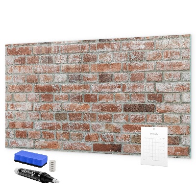 Tableau magnétique effaçable Panneau photo sur un mur de briques