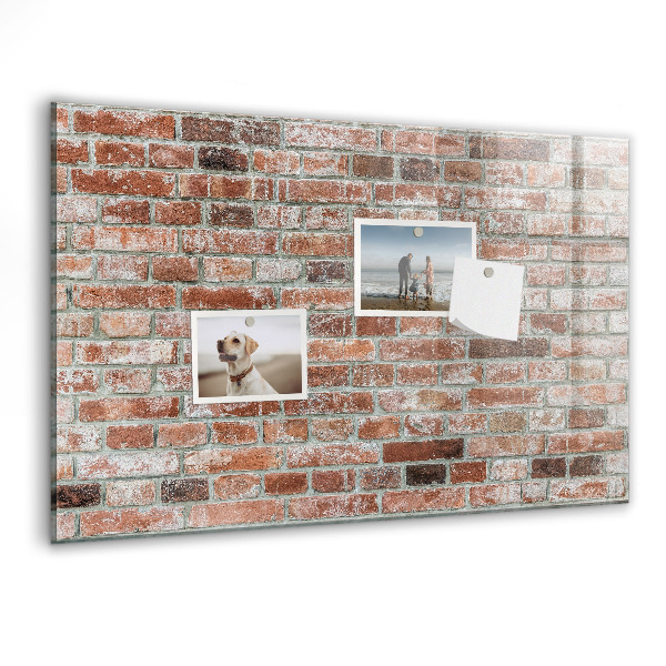 Tableau magnétique effaçable Panneau photo sur un mur de briques