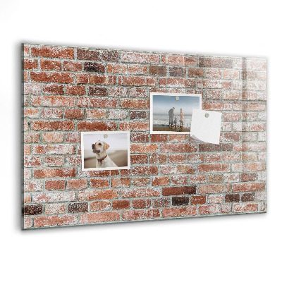 Tableau magnétique effaçable Panneau photo sur un mur de briques