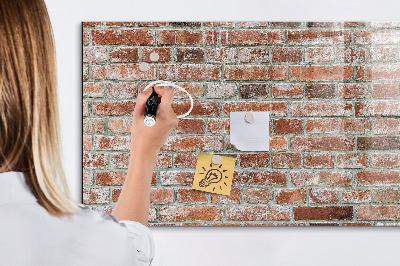 Tableau magnétique effaçable Panneau photo sur un mur de briques