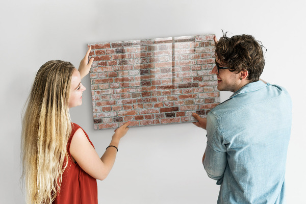 Tableau magnétique effaçable Panneau photo sur un mur de briques