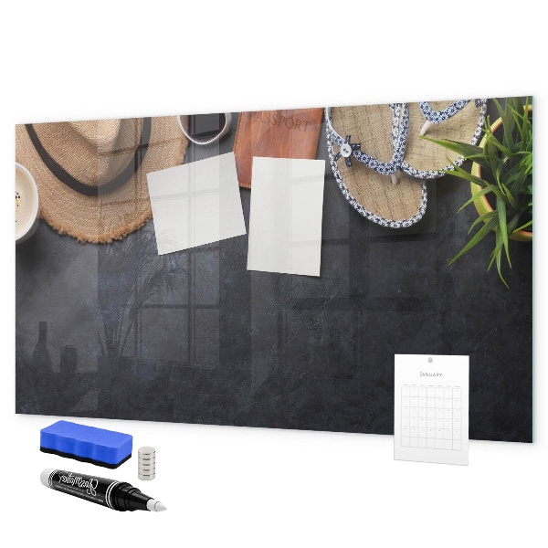 Tableau magnétique effaçable Une boîte pour les souvenirs et les notes