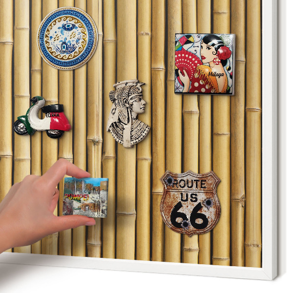Panneau magnétique décoratif cadre noir Motif bambou