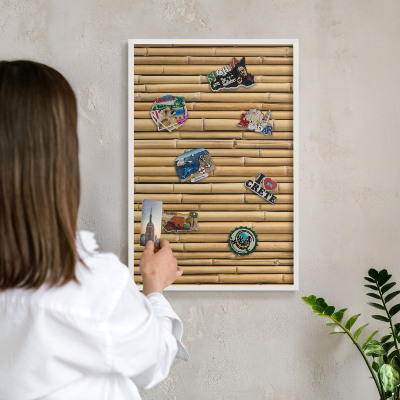 Panneau magnétique décoratif cadre noir Motif bambou