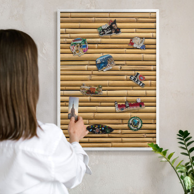 Panneau magnétique décoratif cadre noir Motif bambou