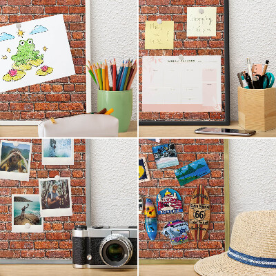 Tableau mural pour aimants dans un cadre noir Motif brique