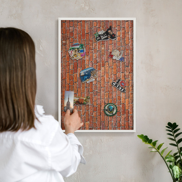 Tableau mural pour aimants dans un cadre noir Motif brique