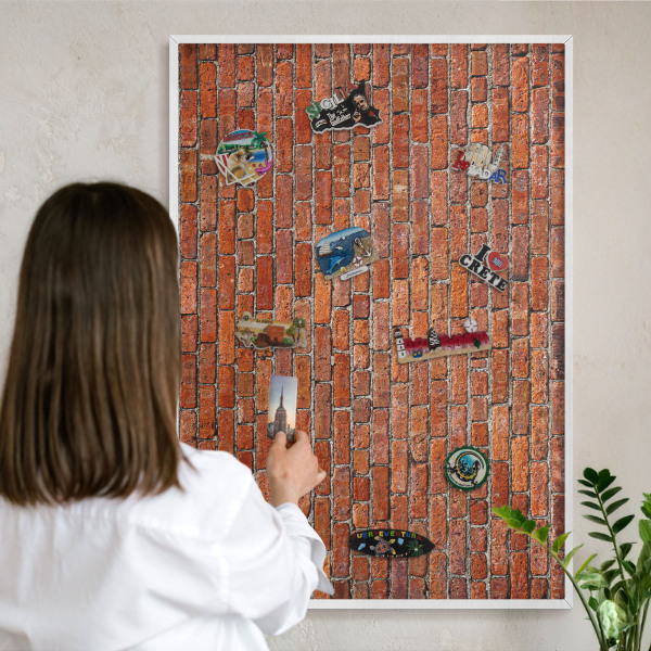 Tableau mural pour aimants dans un cadre noir Motif brique