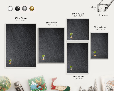 Panneau magnétique décoratif cadre noir Texture grise