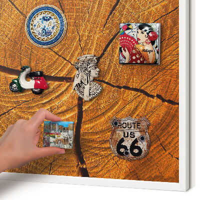 Tableau mural pour aimants dans un cadre noir Grain de bois