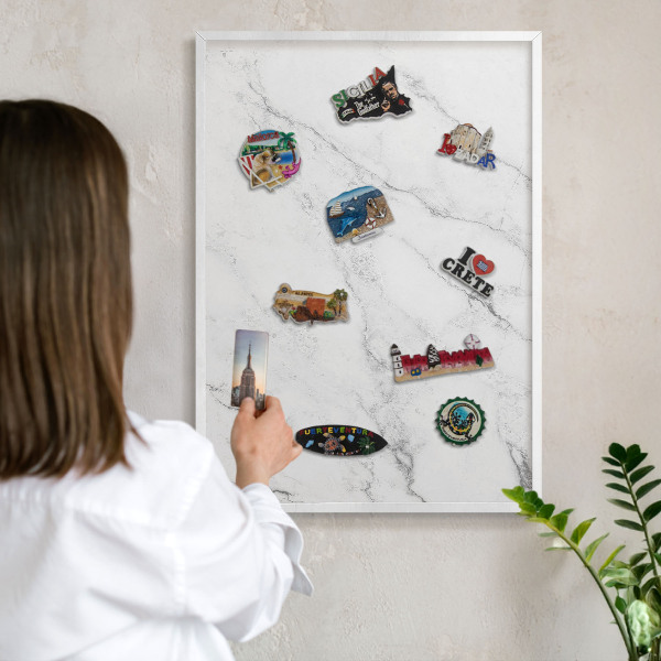 Panneau magnétique décoratif cadre noir Motif marbré