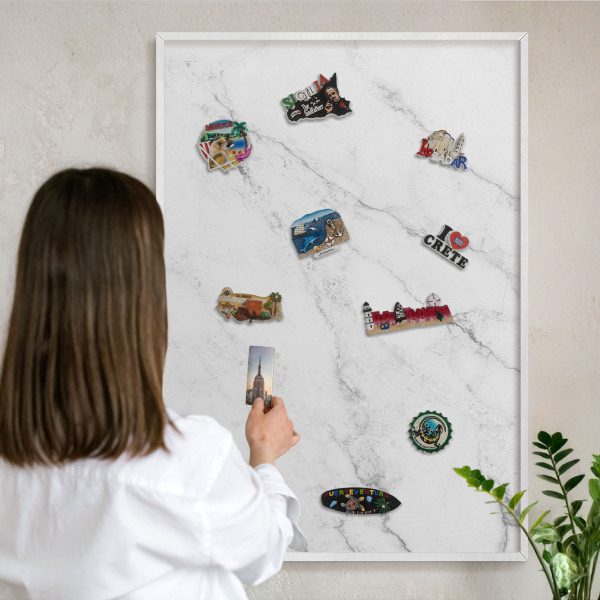 Panneau magnétique décoratif cadre noir Motif marbré