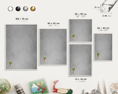 Tableau mural pour aimants dans un cadre noir Brouillard argenté