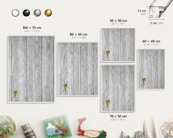 Panneau magnétique décoratif cadre noir Texture bois