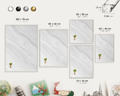 Tableau mural pour aimants dans un cadre noir Marbre subtil