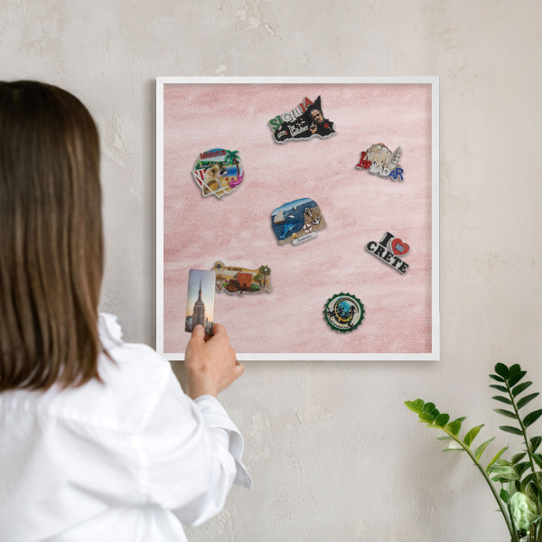 Panneau magnétique décoratif cadre noir Texture rose